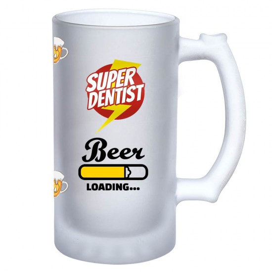 Super Dentist Dental Beer Frosted Mug for Gift